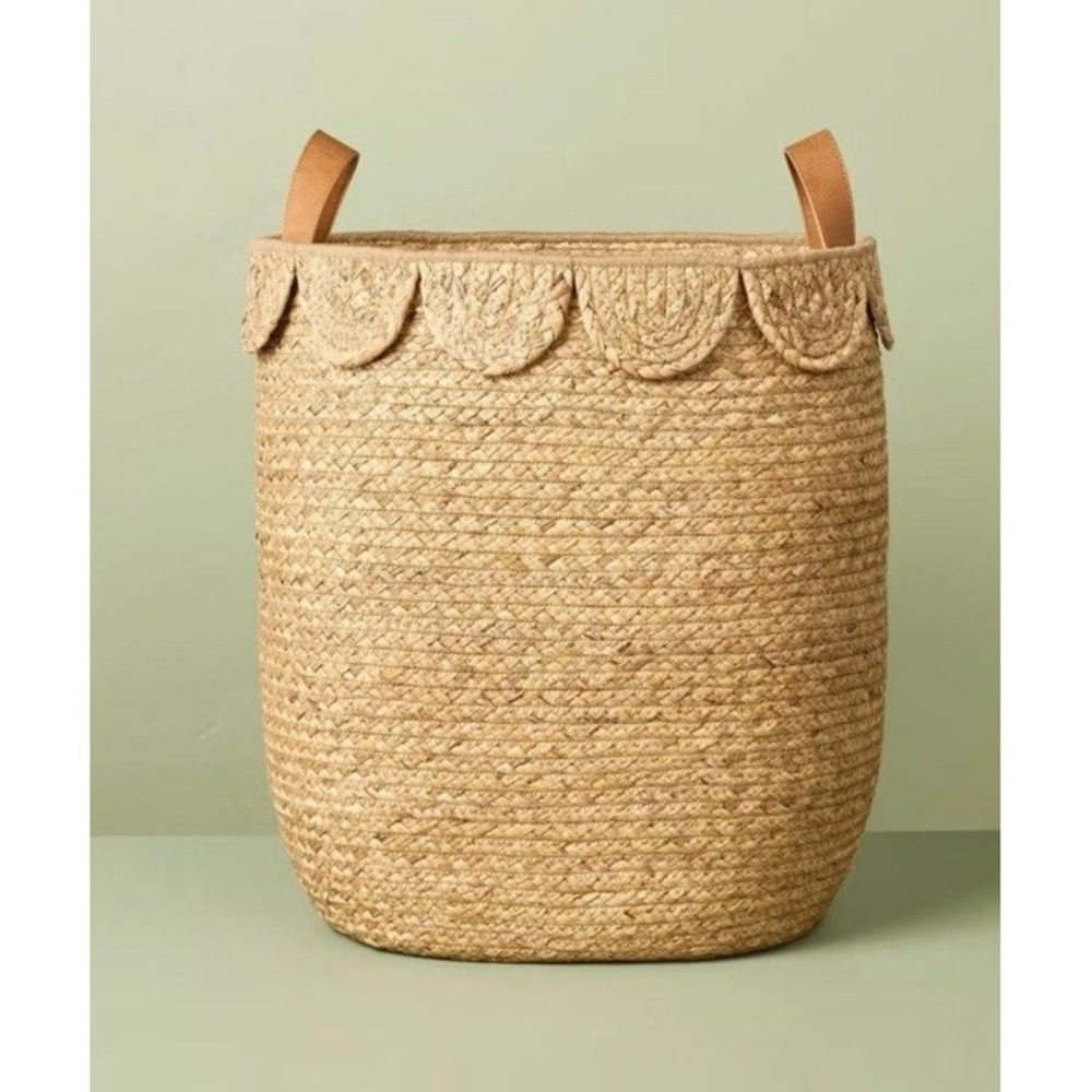 Hearth & Hand With Magnolia SCALLOP NURSERY HAMPER Baby Storage HANDLES Liner